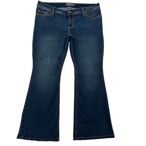 Torrid Luxe Slim Boot Jeans Dark Wash Super Stretch Denim Whiskered Women 14S